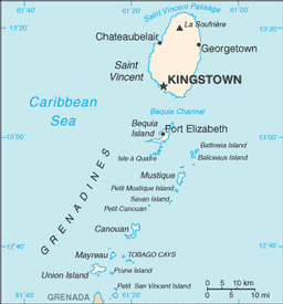 saint vincent and the grenadines kingstown map